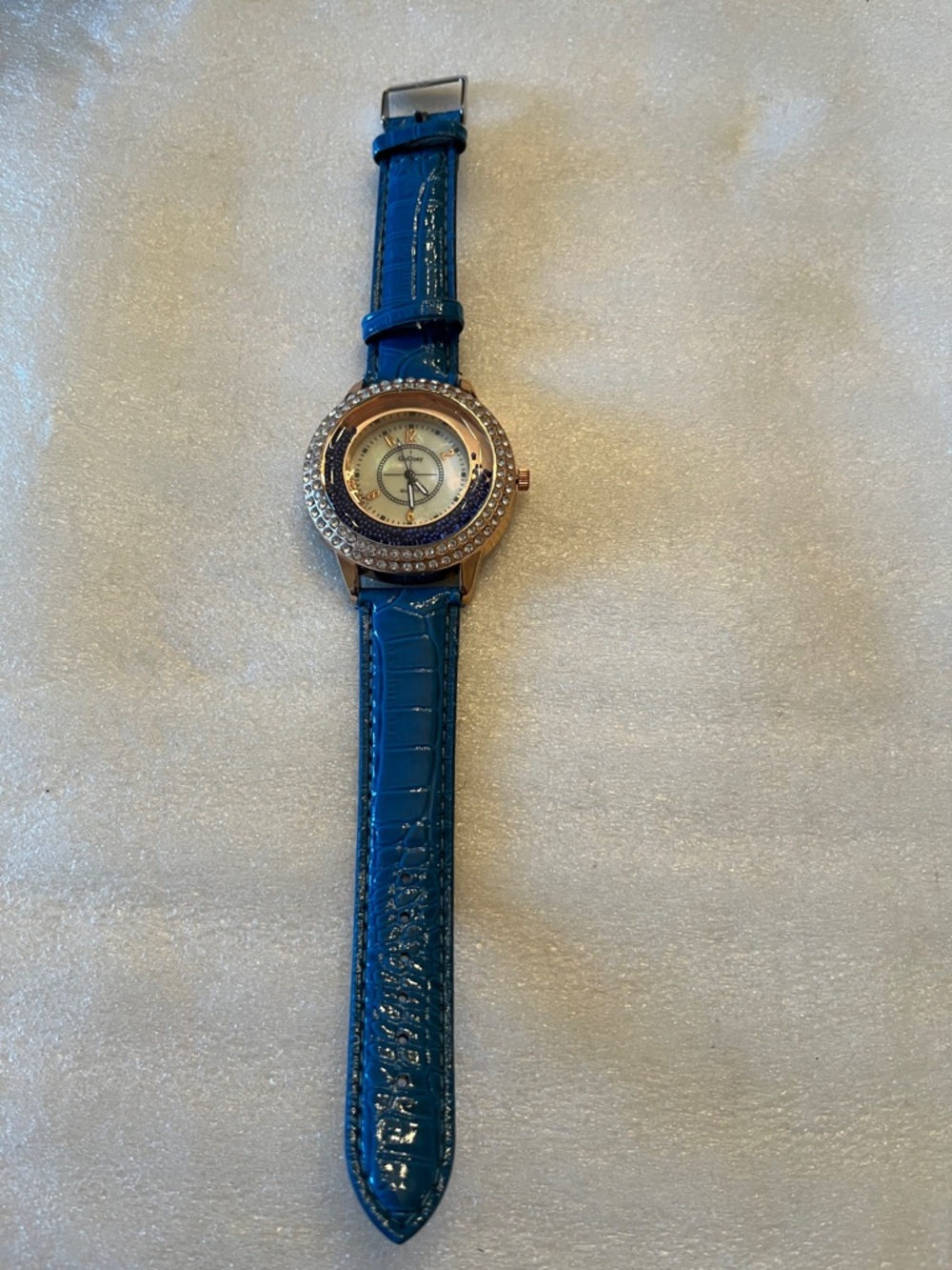 Go Goey Women's Blue Crystal Accent Fashion Watch